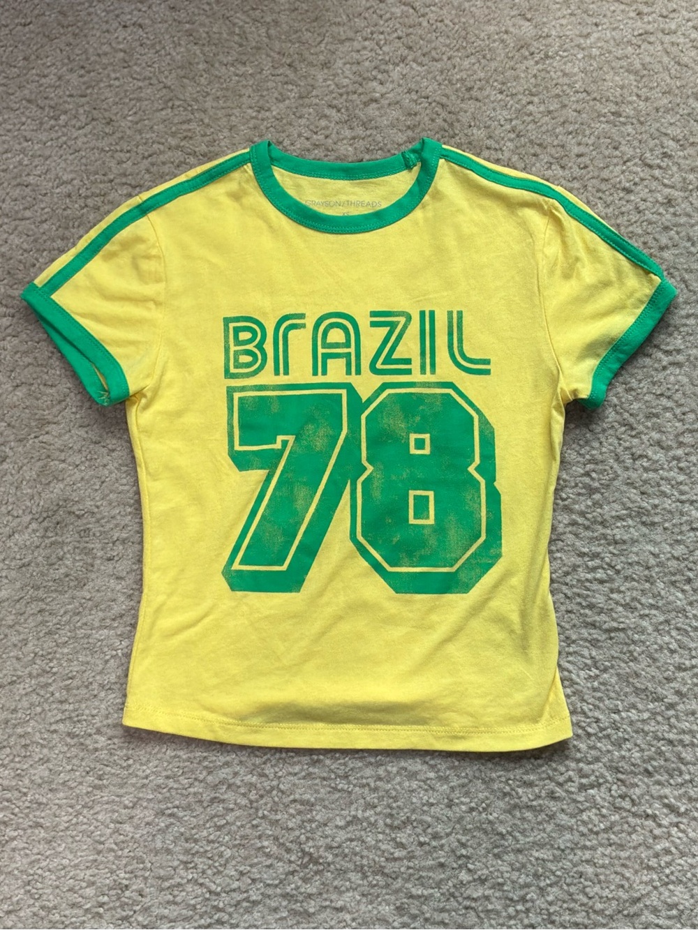 Grayson Threads Yellow & Green 'Brazil 78' Short Sleeve Tee